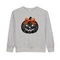 Toddler Sweatshirt - Halloween Jack-O'-Lantern with Orange Bow