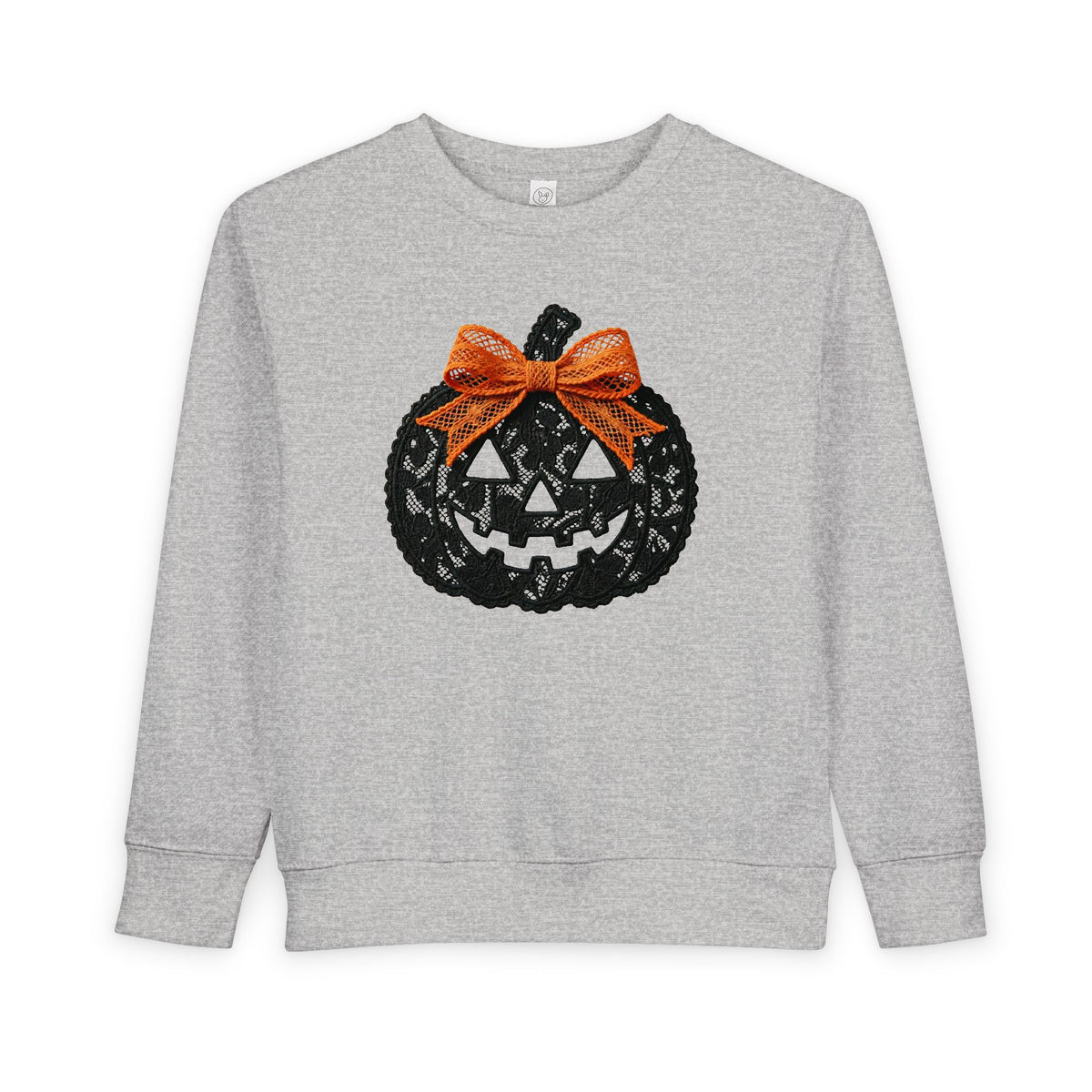 Toddler Sweatshirt - Halloween Jack-O'-Lantern with Orange Bow