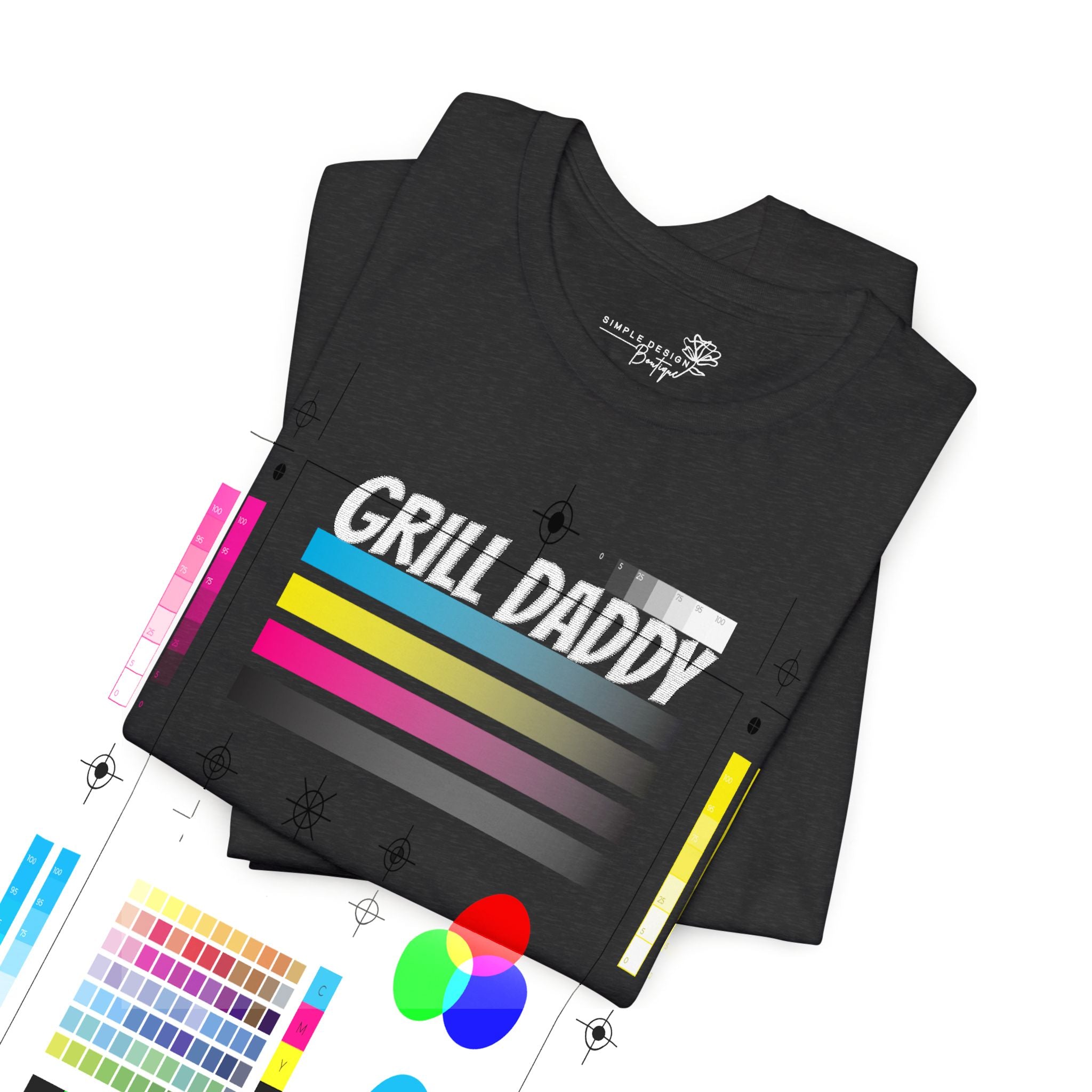 Grill Daddy Embroidered T-Shirt — Funny BBQ Dad Gift Tee | XS–5XL