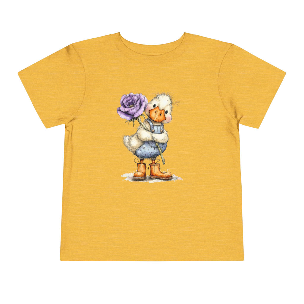 Cute Duckling Toddler Tee - Purple Rose Illustration