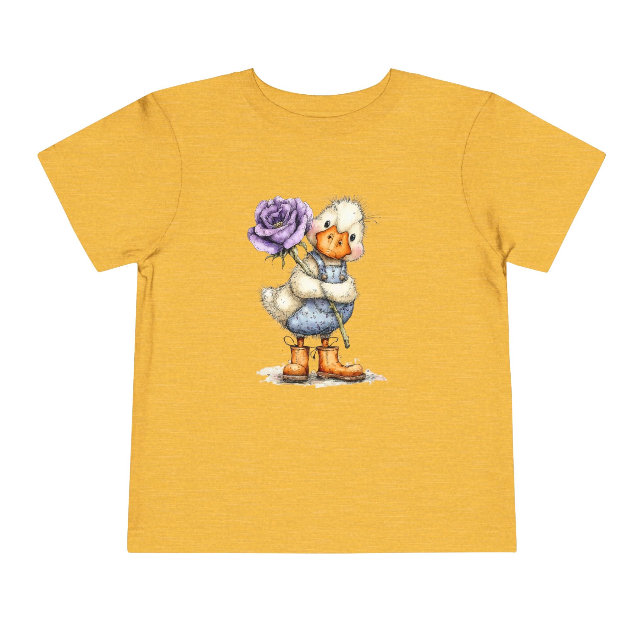 Cute Duckling Toddler Tee - Purple Rose Illustration