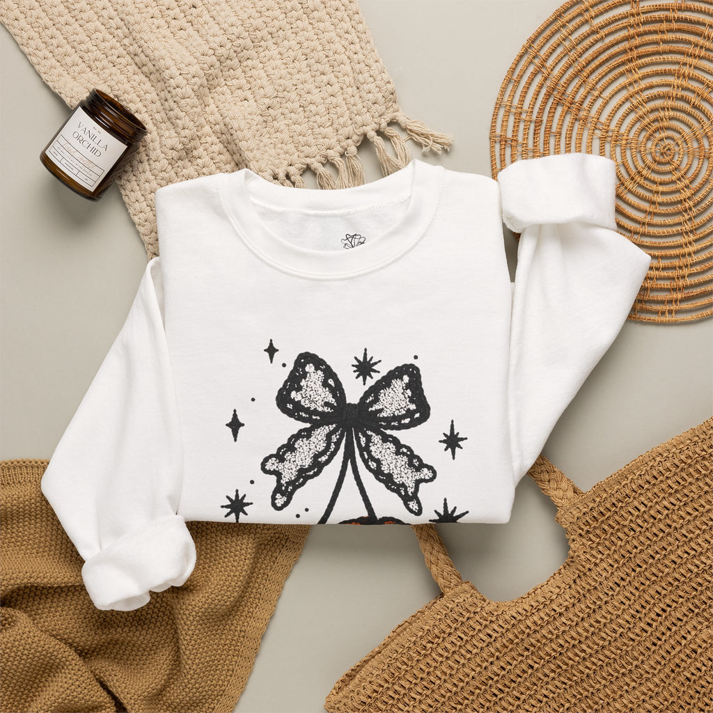 Halloween Jack-O'-Lantern 3D Bow Pumpkins Graphic - Pullover Sweatshirt