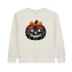 Toddler Sweatshirt - Halloween Jack-O'-Lantern with Orange Bow