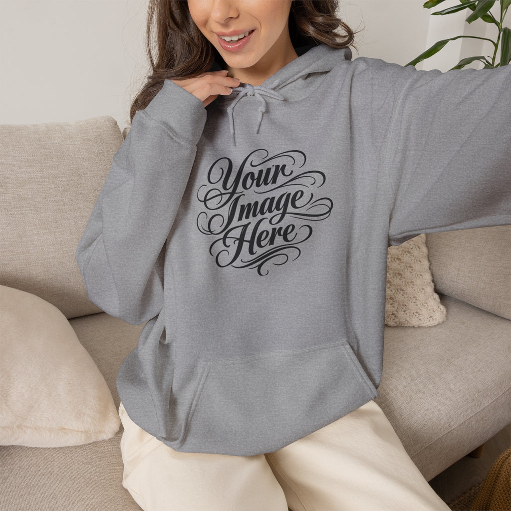Custom Image & Optional Text Graphic Print - Cozy Hoodie