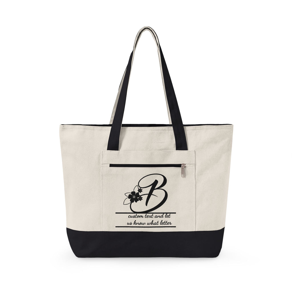 Personalized Zipper Canvas Tote