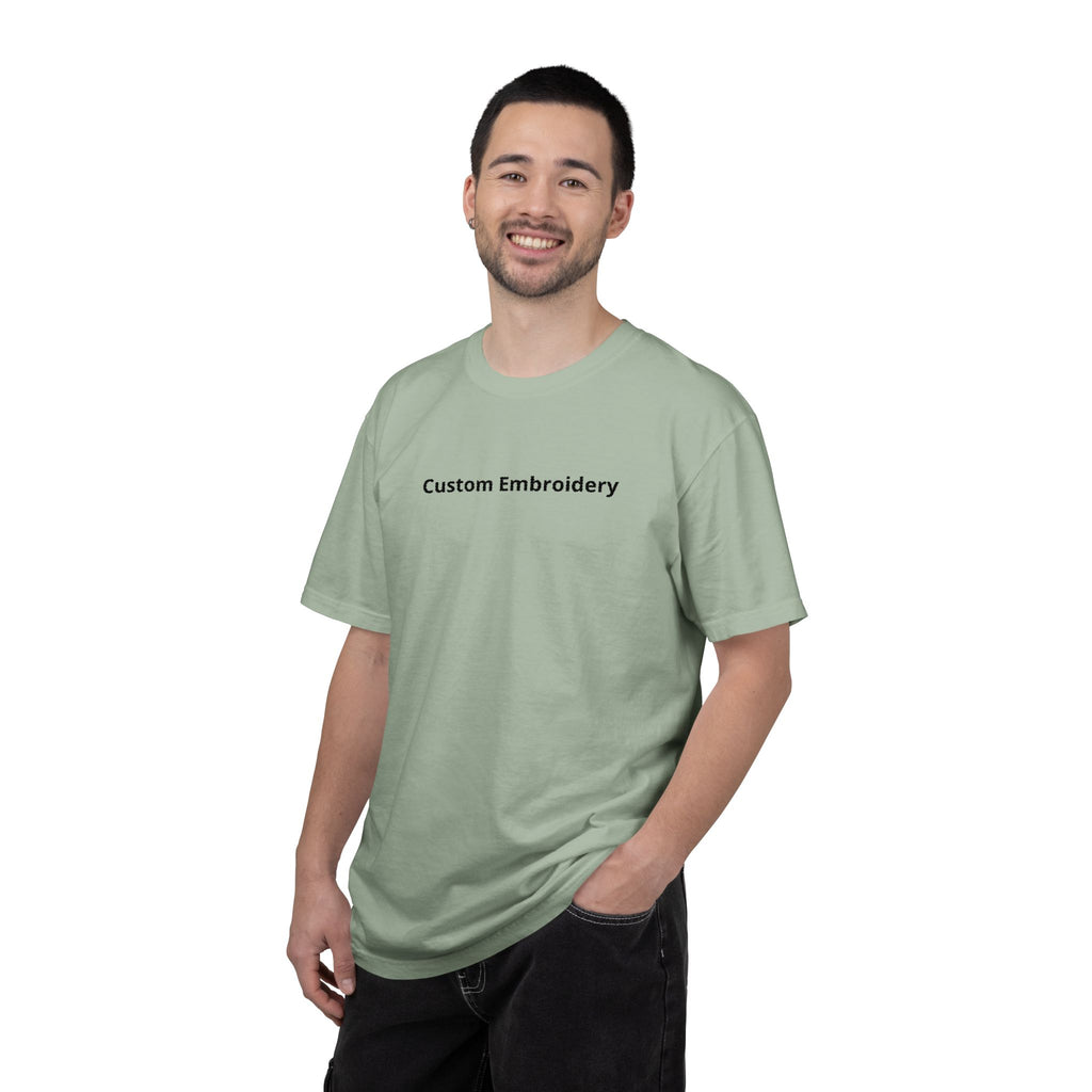 EMBROIDERED Custom Text Comfort Colors Unisex (Light Colors/Shades) T-Shirt