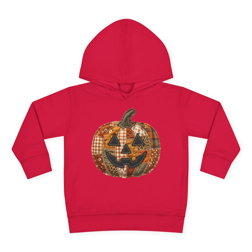 Toddler Halloween Pumpkin Hoodie — Patchwork Jack-O'-Lantern Pullover