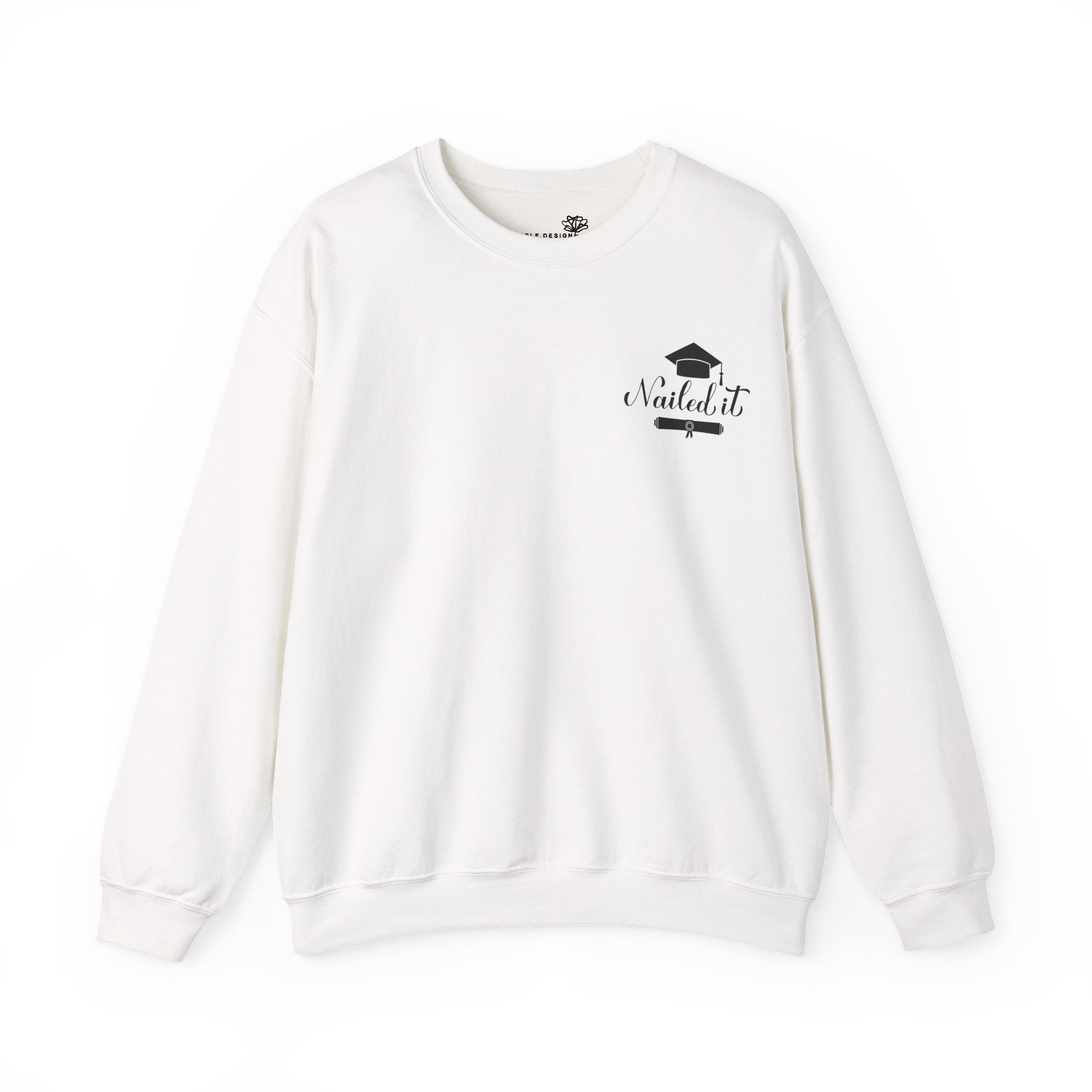 Graduation Crewneck Sweatshirt FRONT & BACK— "Kiss My Class Goodbye" Cap & Diploma Design