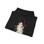 Cute Bubblegum Ghost on a Swing - Halloween Hoodie