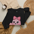 Pink Glitter Ghost Candy and Coffee Graphic - Halloween Pullover Sweatshirt