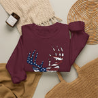 American Flag Deer Head Graphic - Pullover Sweatshirt
