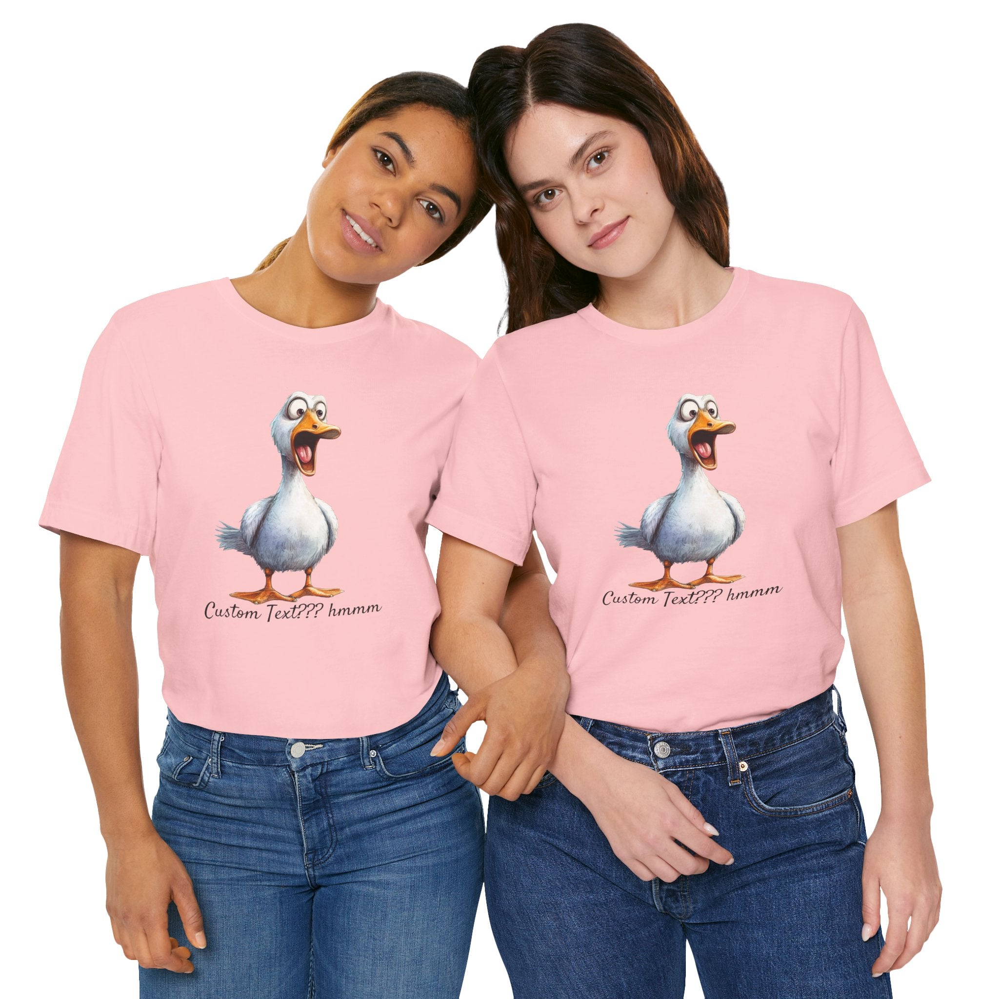 So What Is Your Duck Face Saying? Custom Text Unisex T-Shirt - Print