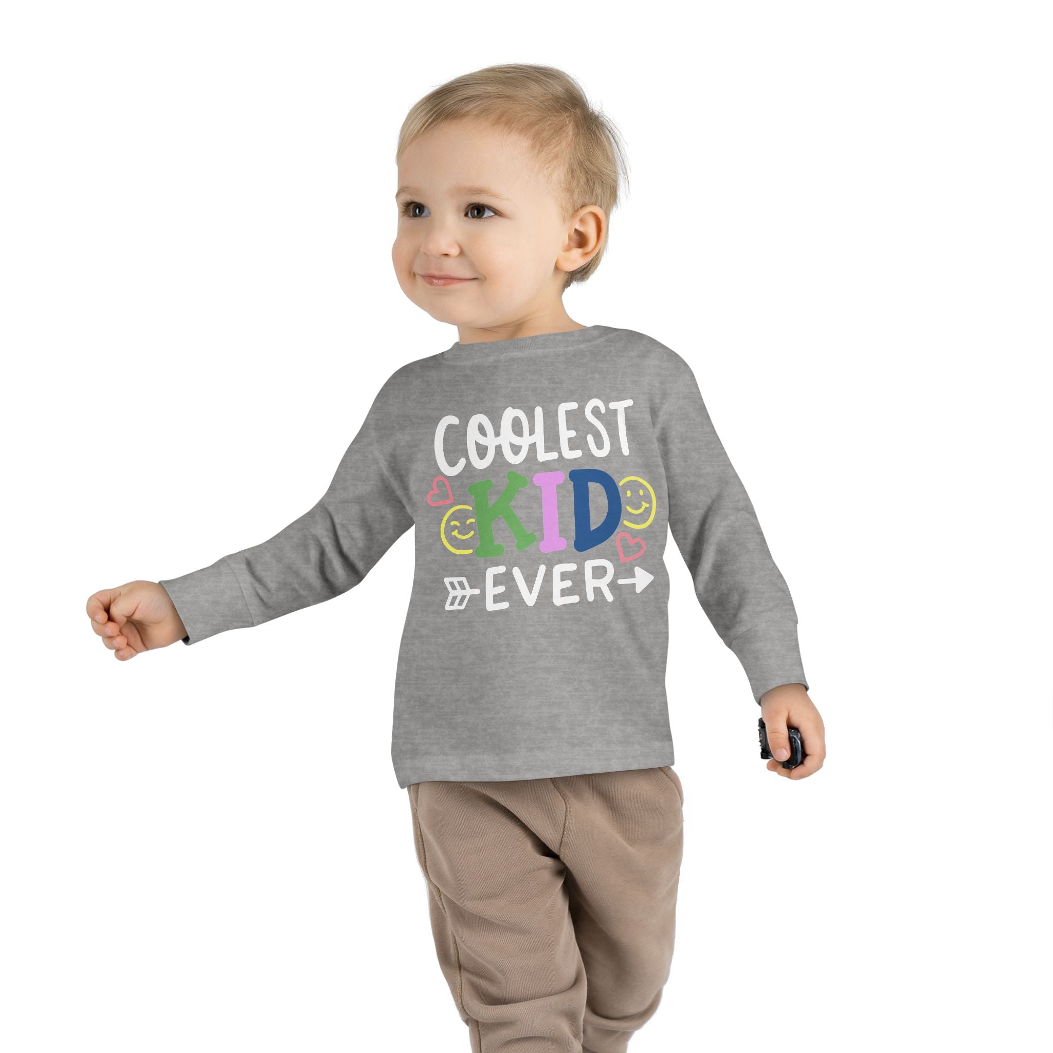 Coolest Kid Ever — FRONT & BACK Customizable Toddler Long Sleeve Tee