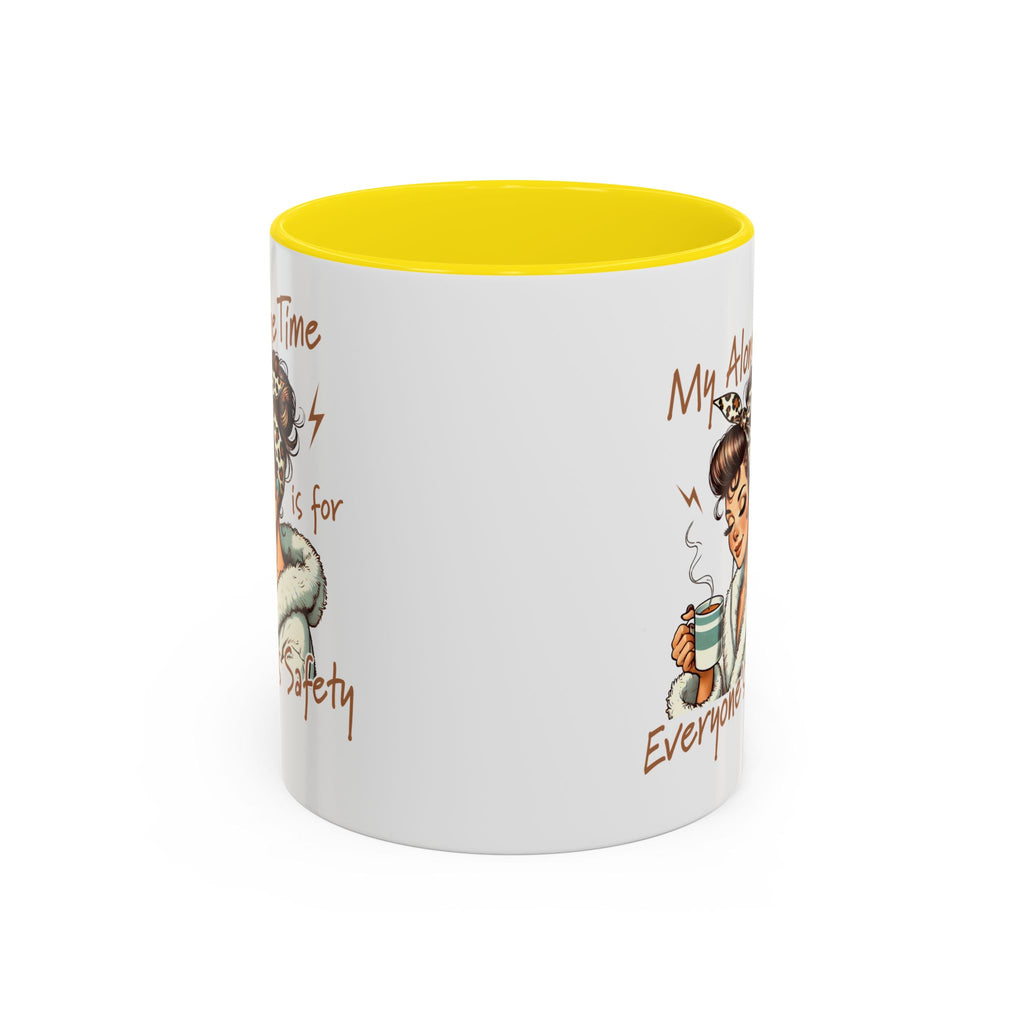 Coffee Mug — "My Alone Time Is for Everyone's Safety" Retro Woman Accent Mug