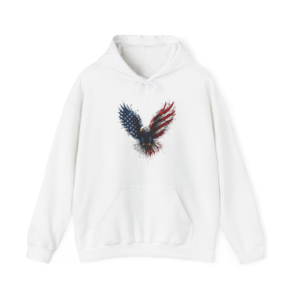 Patriotic American Flag Bald Eagle Graphic - Cozy Hoodie