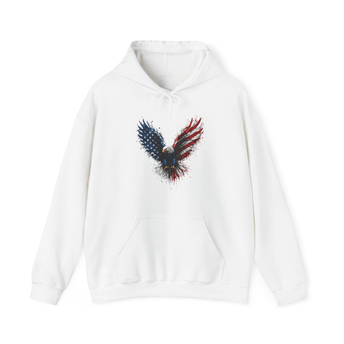 Patriotic American Flag Bald Eagle Graphic - Cozy Hoodie