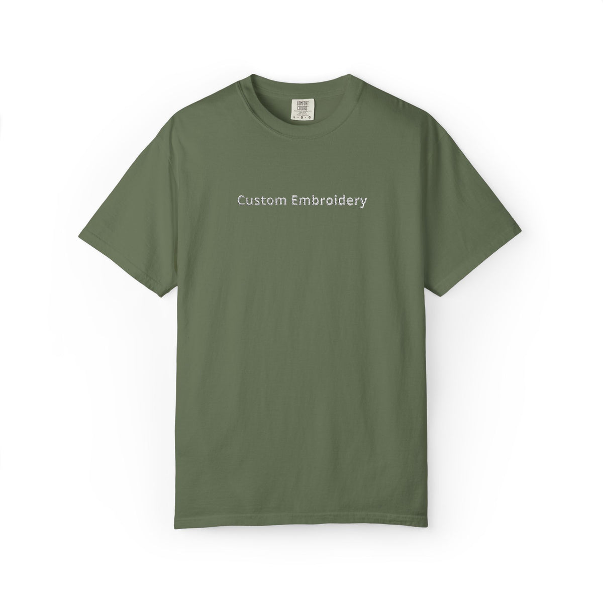 EMBROIDERED Custom Text Comfort Colors Unisex (Dark Colors/Shades) T-Shirt