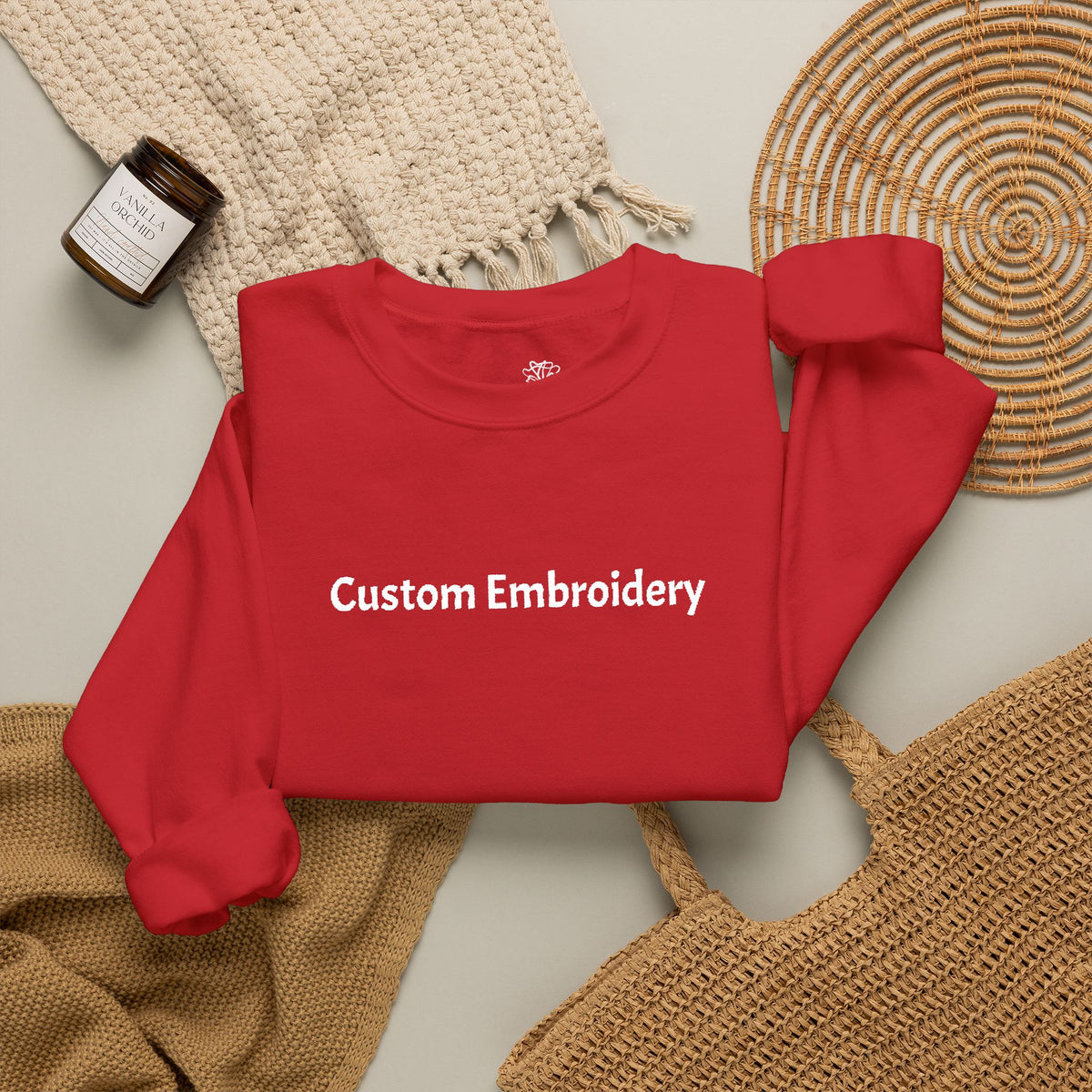 EMBROIDERED Custom Text (Dark Colors/Shades) Pullover Sweatshirts