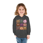 Toddler Halloween Pumpkin Hoodie — Colorful Patterned Jack-O’-Lanterns