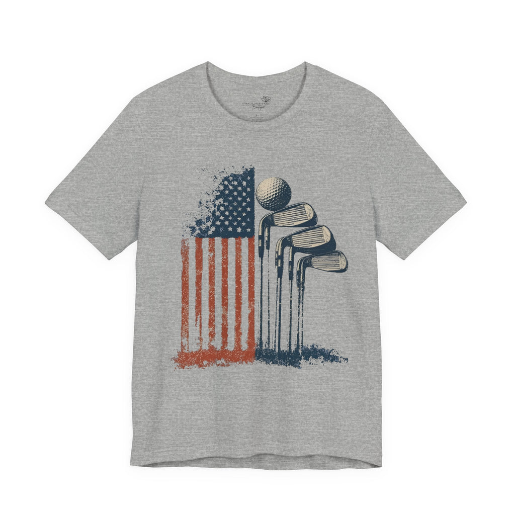 Patriotic Flag Golf Club T-Shirt — American Flag Golfer Tee