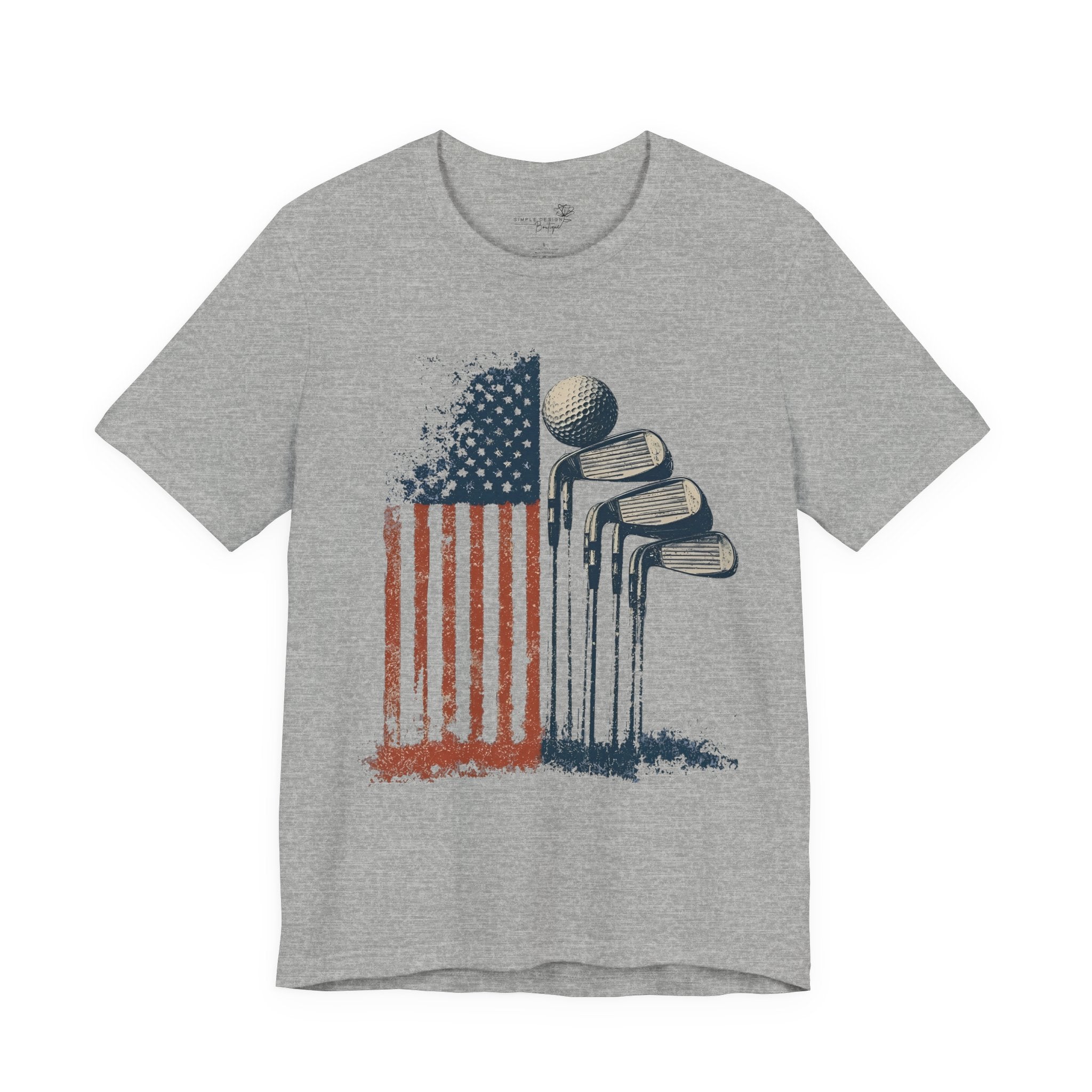 Patriotic Flag Golf Club T-Shirt — American Flag Golfer Tee