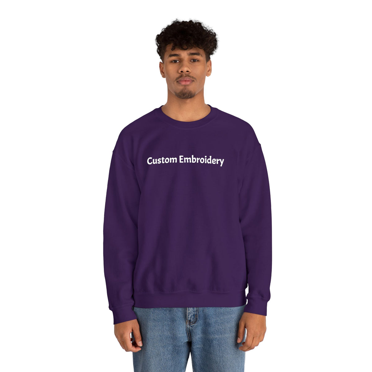 EMBROIDERED Custom Text (Dark Colors/Shades) Pullover Sweatshirts