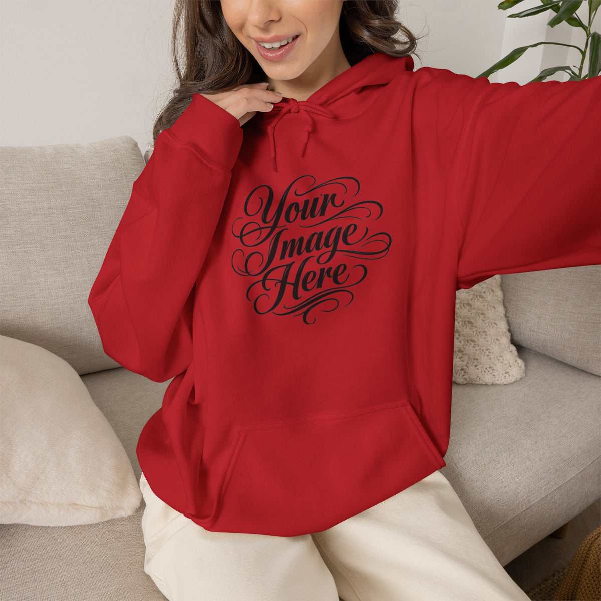 Custom Image & Optional Text Graphic Print - Cozy Hoodie