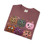 Patterned Comfort Colors Pumpkin Patch T-Shirt — Cute Halloween Jack-O'-Lanterns