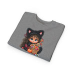 Toddler Sweatshirt — Cute Black Cat Costume Kid's Halloween Sweatshirt with Candy Basket