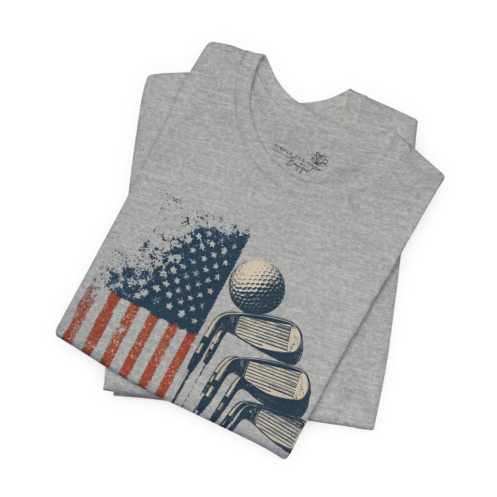 Patriotic Flag Golf Club T-Shirt — American Flag Golfer Tee