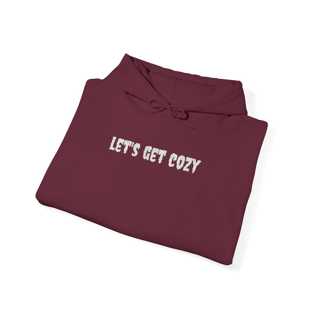 EMBROIDERED Let's Get Cozy Creepster Text - Cozy Hoodie