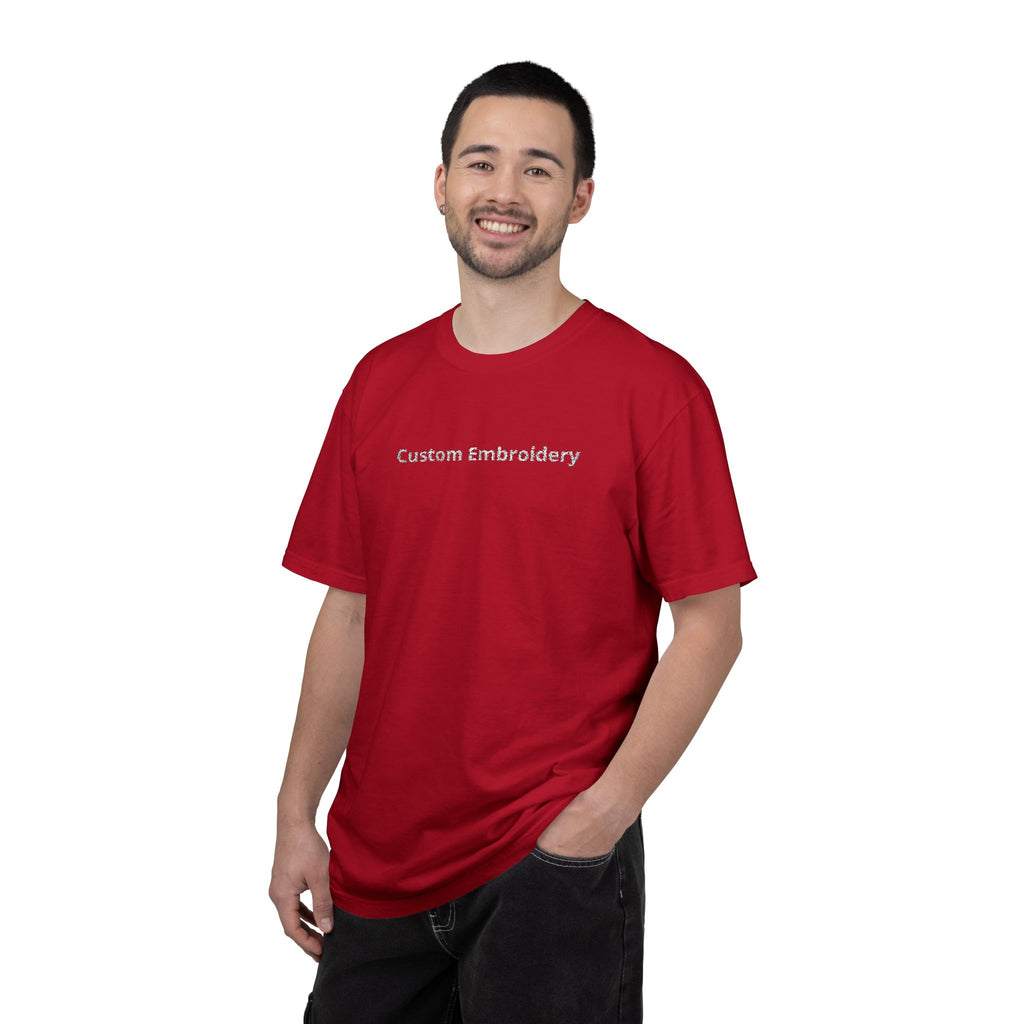 EMBROIDERED Custom Text Comfort Colors Unisex (Dark Colors/Shades) T-Shirt