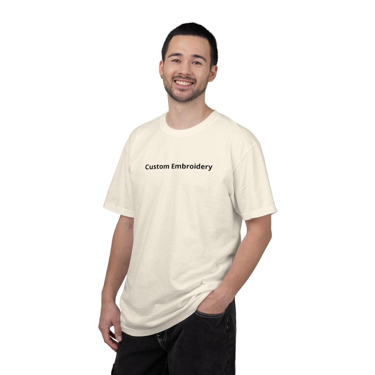EMBROIDERED Custom Text Comfort Colors Unisex (Light Colors/Shades) T-Shirt