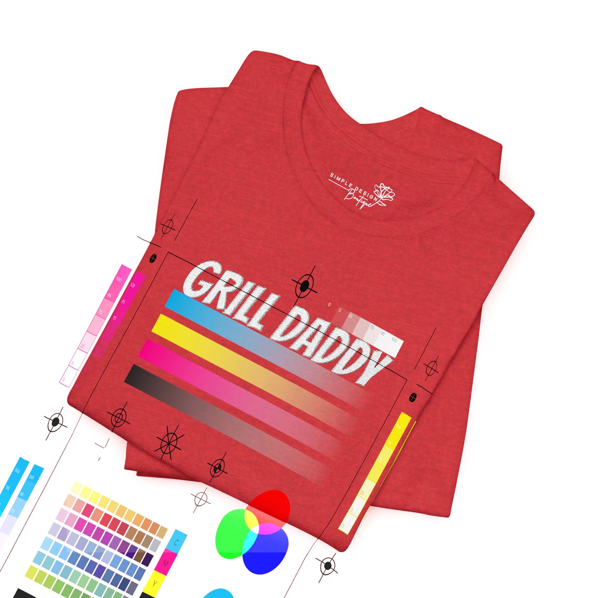Grill Daddy Embroidered T-Shirt — Funny BBQ Dad Gift Tee | XS–5XL
