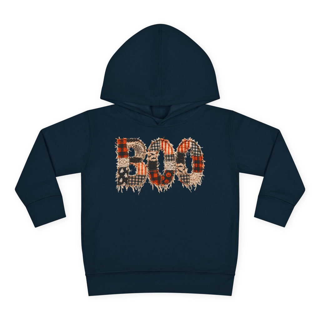 Toddler Hoodie - "BOO" Plaid Halloween Pullover
