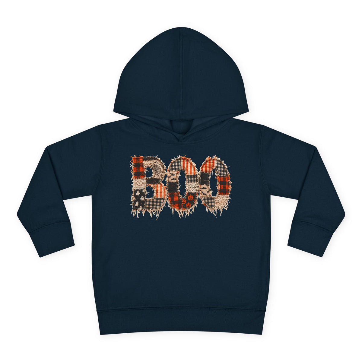 Toddler Hoodie - "BOO" Plaid Halloween Pullover