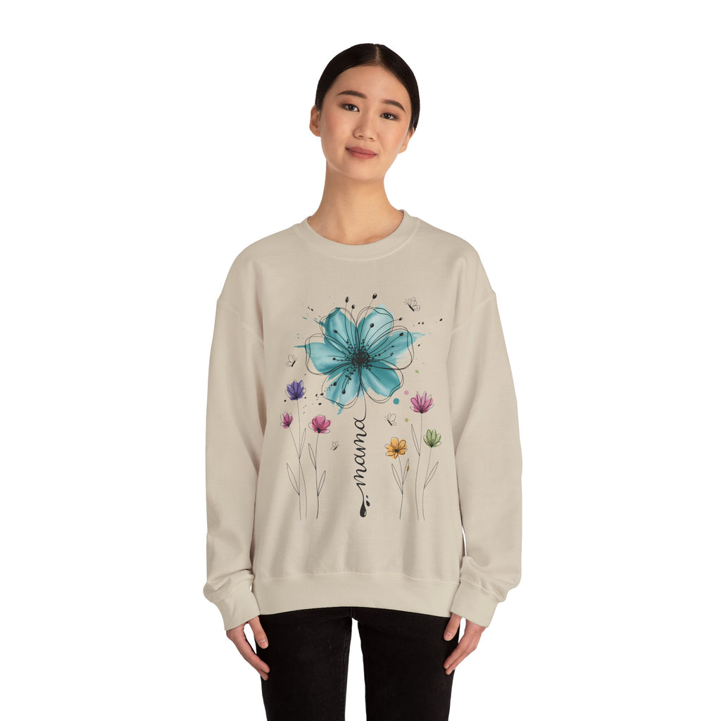 "Mama" Boho Flower Crewneck Sweatshirt — Mother's Day Gift