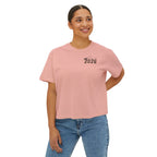 Class of 2026 FRONT & BACK Women's Boxy, Slightly Cropped Tee – Customize School Name Optional Graduation T‑Shirt