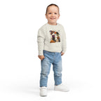 Kids Halloween Custom Initial Sweatshirt — Patchwork Pumpkin Witch Hat Design