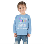 Toddler Long Sleeve Tee — "Feeling Cute, Might Throw..." Customizable