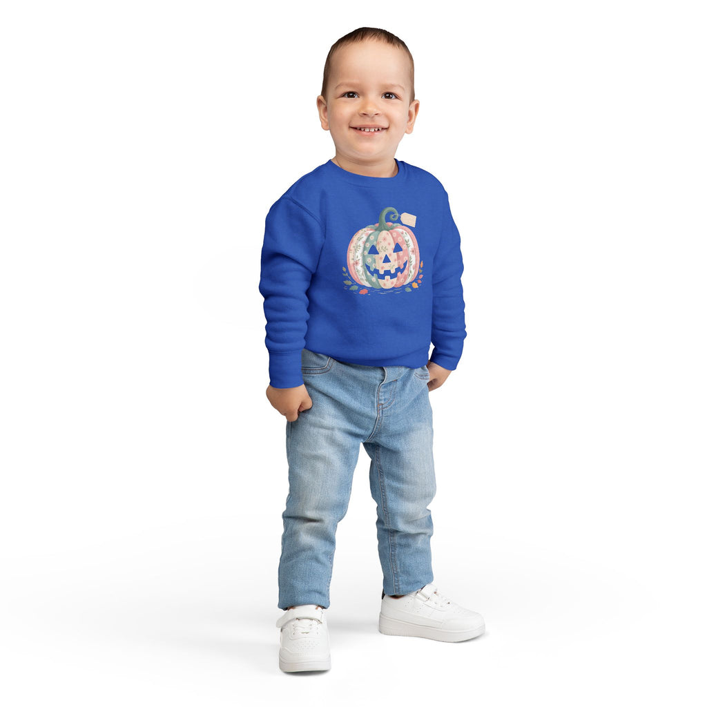 Toddler Sweatshirt - Patchwork Jack-O'-Lantern Pumpkin Pullover