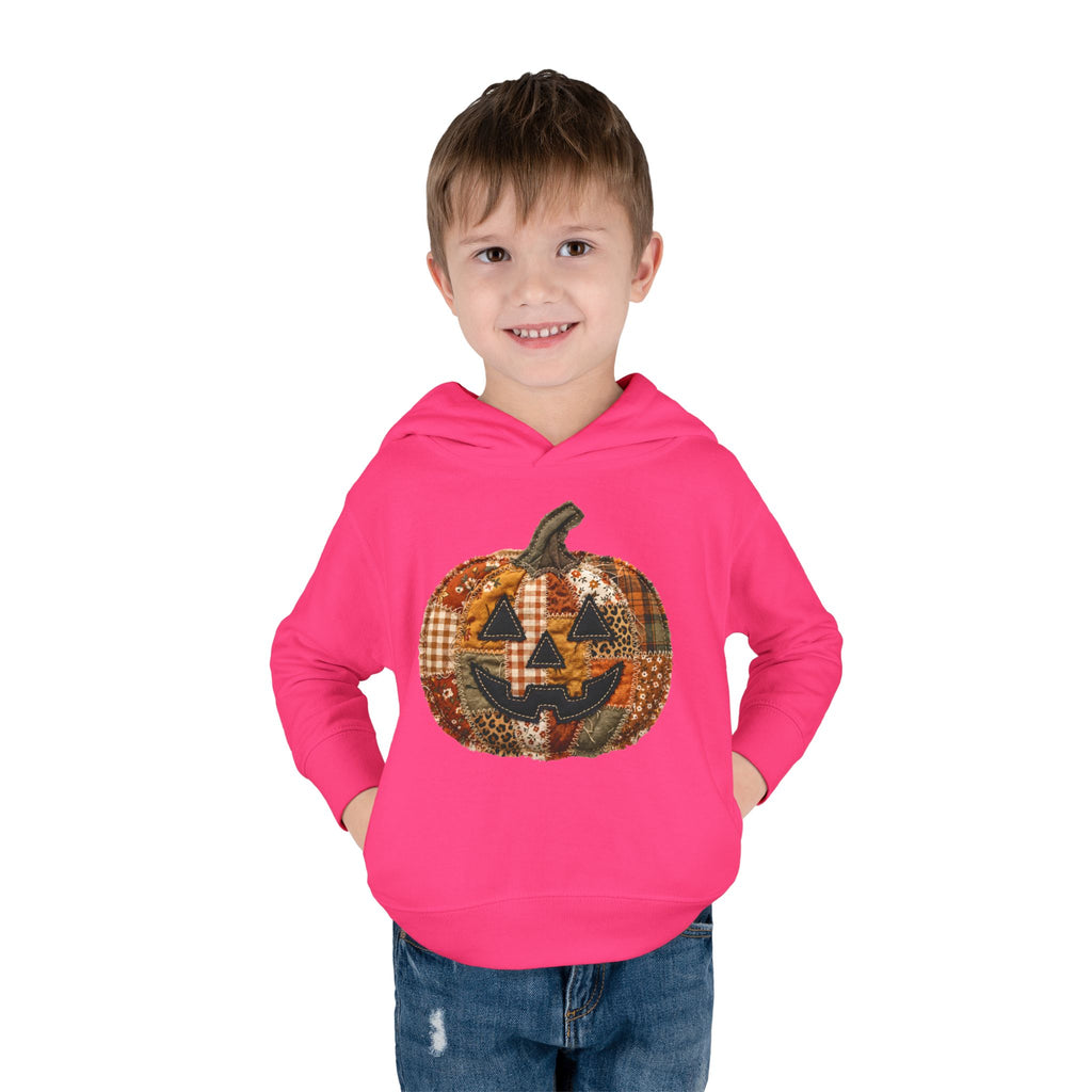 Toddler Halloween Pumpkin Hoodie — Patchwork Jack-O'-Lantern Pullover