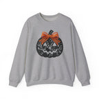 Lace Pumpkin & Orange Bow 3D Graphic | Halloween Pullover Sweatshirt