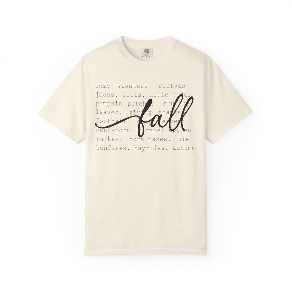 Fall Comfort Colors Graphic T-Shirt — Casual Script Autumn Tee