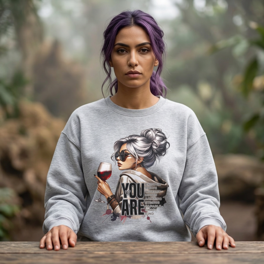 "You Are" Inspirational Graphic - Cozy Pullover Sweatshirt