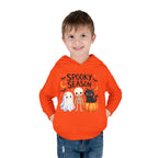Toddler Hoodie — "Spooky Season" Cute Ghost, Skeleton & Black Cat Halloween Pullover