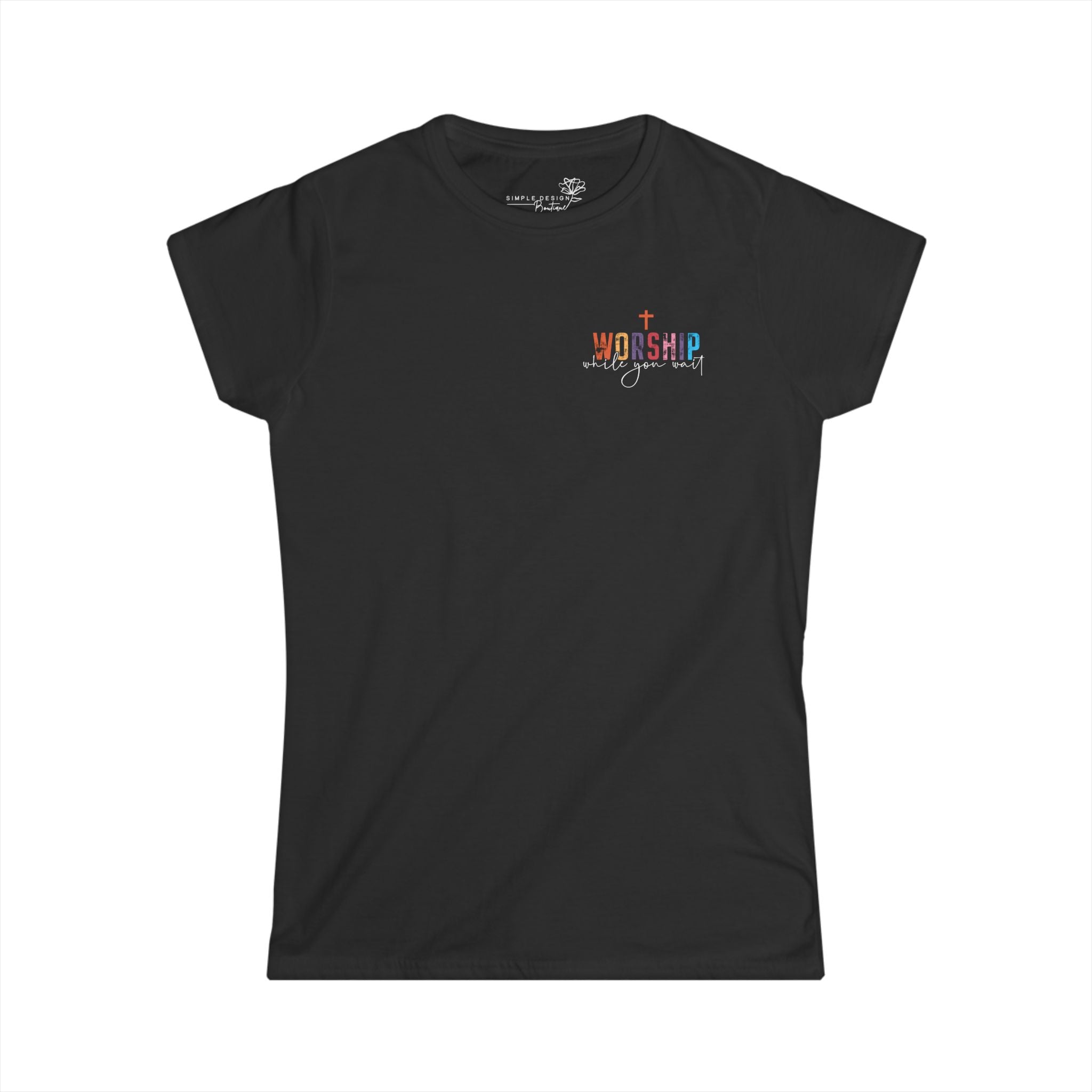 Worship While You Wait — Women's Christian Faith Graphic Tee