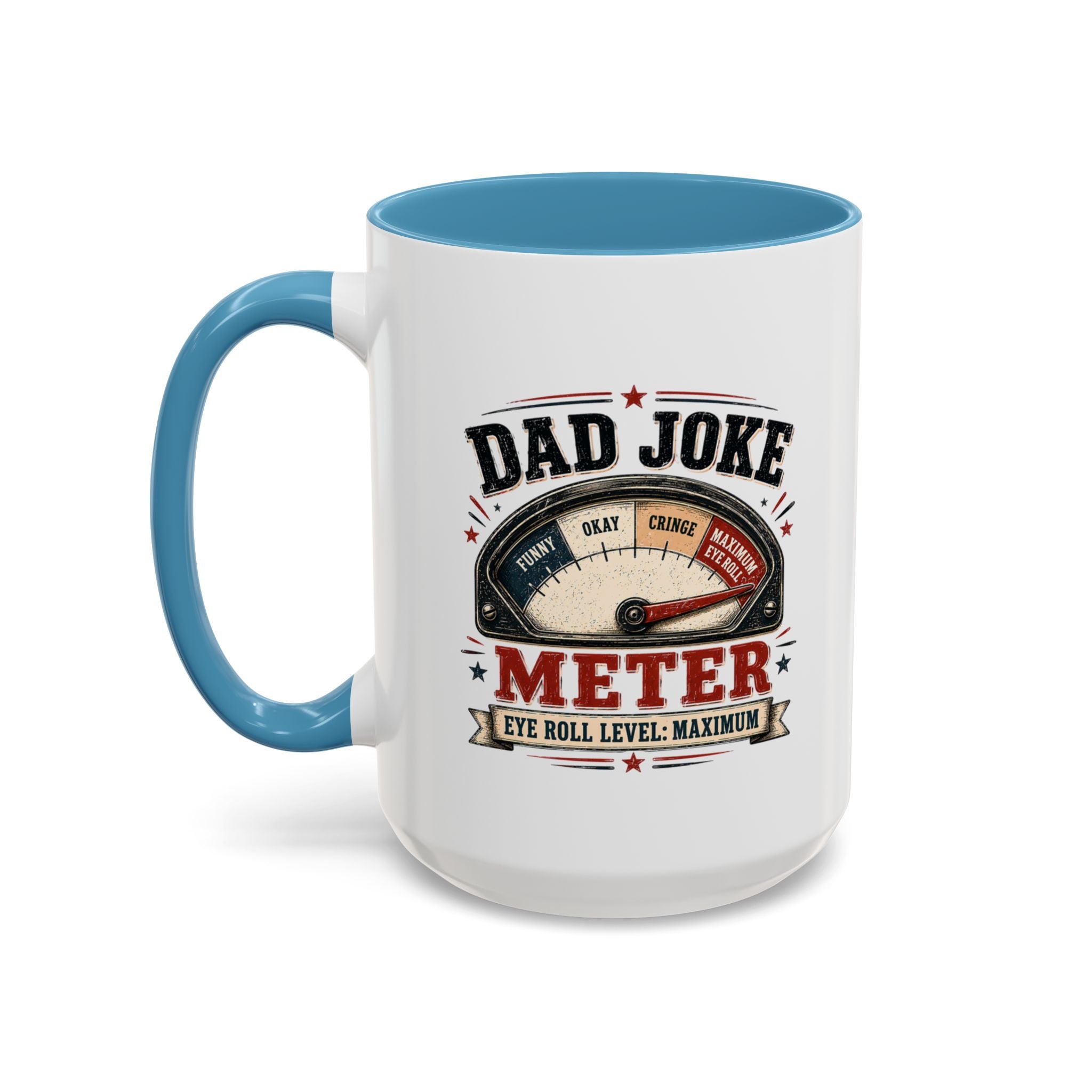 Dad Joke Meter Accent Coffee Mug — Funny Father’s Day Gift | 11oz & 15oz