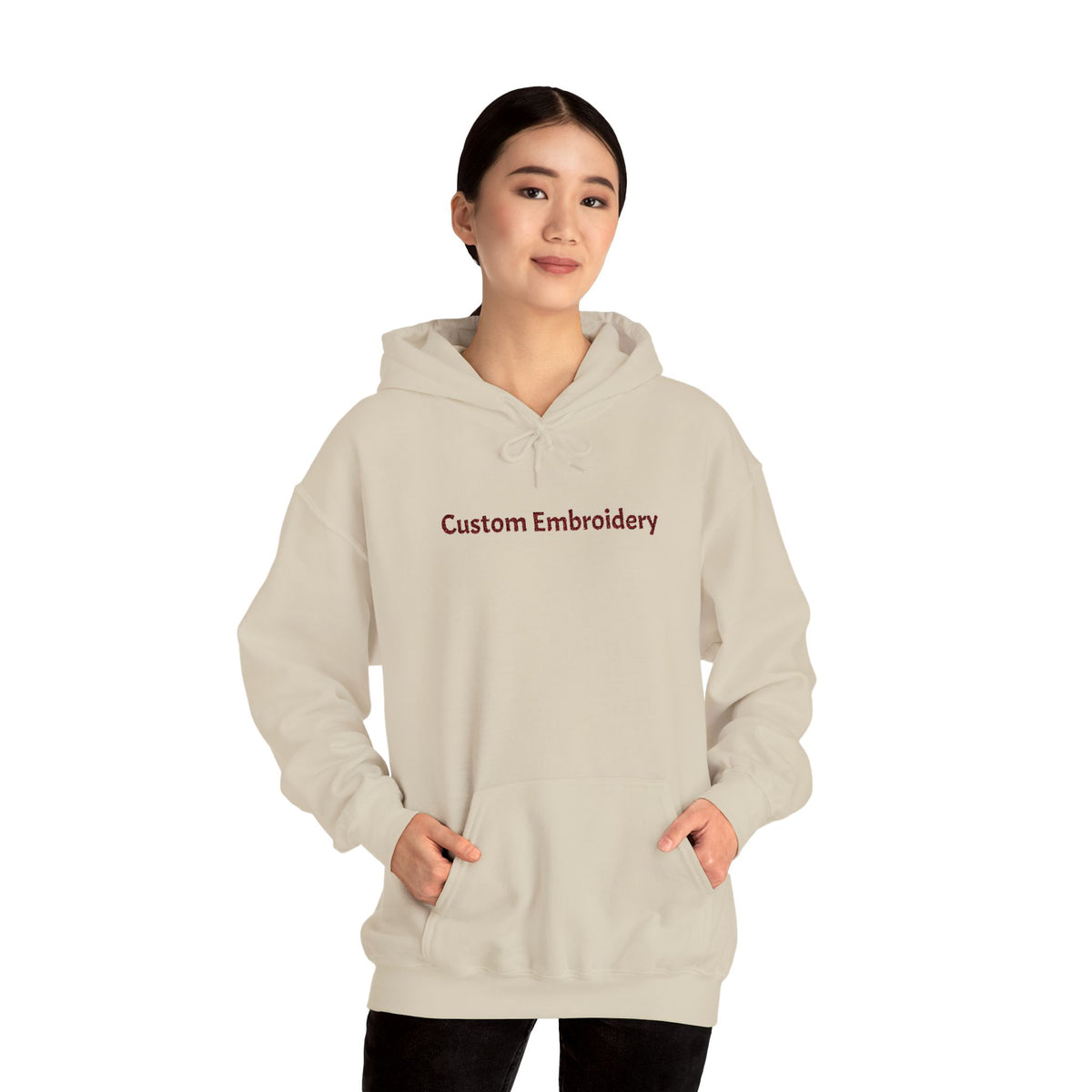 EMBROIDERED Custom Text (Light Colors/Shades) Unisex Hoodies