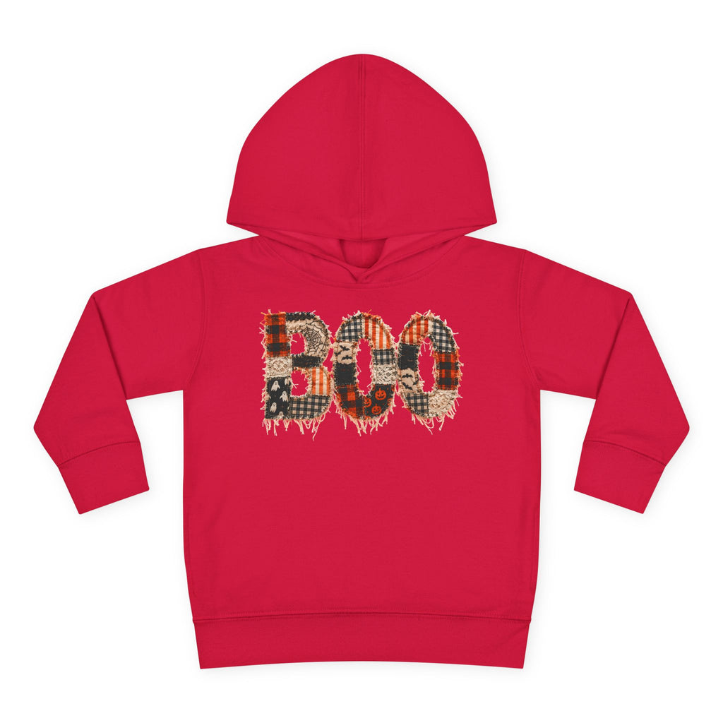 Toddler Hoodie - "BOO" Plaid Halloween Pullover